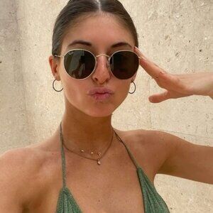 LIKE NEW RayBan Round Metal RB3447 G15 Green Lenses Ray ban Sunglasses